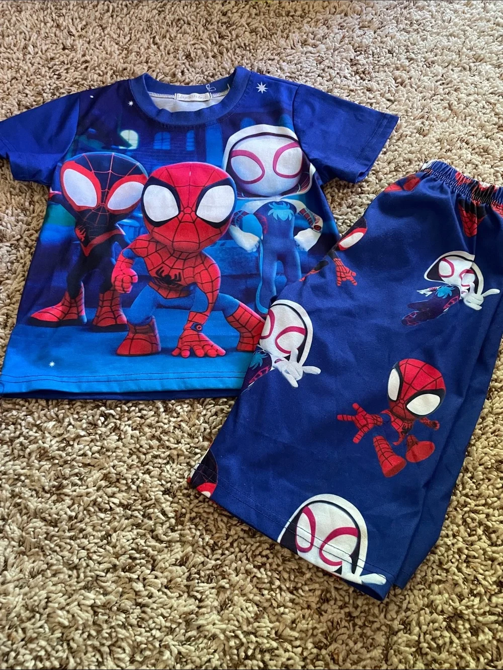Kids Navy Spider Hero Pajama Set - Blue